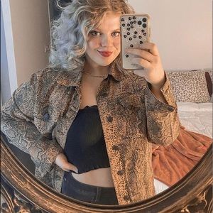 Free People brown snakeskin jacket